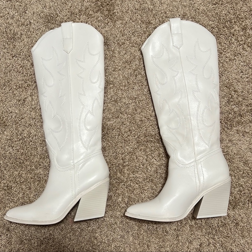Steve Madden White Cowboy Boots